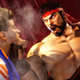 Ryu uppercuts Luke with a devastating shoryuken.